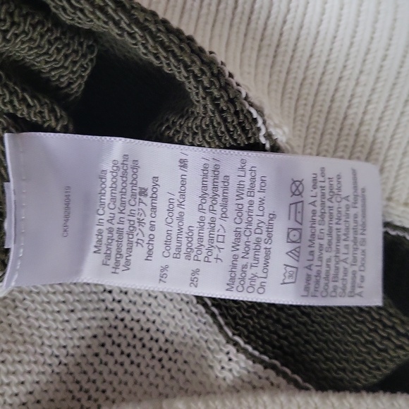 Madewell Loose-knit Crewneck Sweater Bright Ivory Striped Size Large - Picture 7 of 8